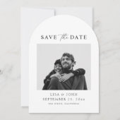 Foto Hochzeit Terminankündigung Gebogen Einladung (Vorderseite)