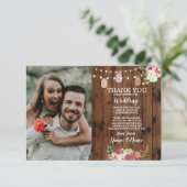 Foto Hochzeit Vielen Dank Card Verlobung Jars Wood Einladung (Stehend Vorderseite)