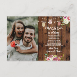 Foto Hochzeit Vielen Dank Card Verlobung Jars Wood Einladung