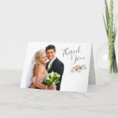 Foto Hochzeit Vielen Dank Wasserfarbe Rose Soft Pi Dankeskarte (Vorderseite)