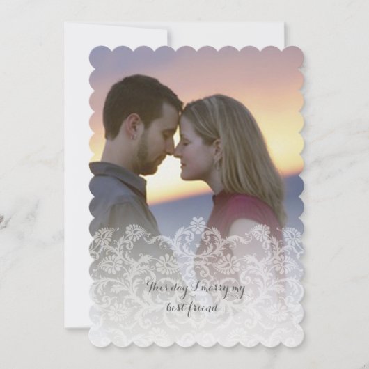 Foto Hochzeit Vintag Heirloom Damaskus Einladungen (Vorderseite)