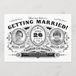 Foto Hochzeit| Vintage Rückwand Einladung