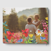 Foto Hochzeit von Aquarellfarben-Wildblumen Gästebuch (Rückseite)