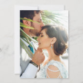 Foto Hochzeit von Aquarellstrand und Palmen Einladung (Rückseite)