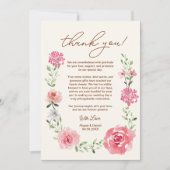 Foto Hochzeit von Floral Boho Dankeskarte (Vorderseite)