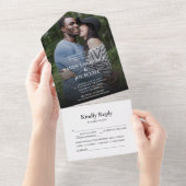 Foto Hochzeit von Forest Fun All In One Einladung (Abreißen)