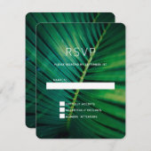 Foto Hochzeit von Green Leaf Palm Frontend RSVP Karte (Vorne/Hinten)