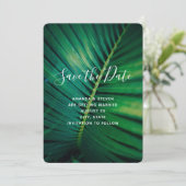 Foto Hochzeit von Green Leaf Palm Frontend Save The Date (Stehend Vorderseite)