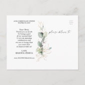 Foto Hochzeit von Watercolor Greenerity Postkarte (Rückseite)