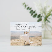 Foto Hochzeit von Watercolor Greenerity Postkarte (Stehend Vorderseite)