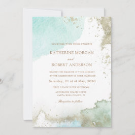 Foto Hochzeit von Watercolor Pastel Blue Einladung