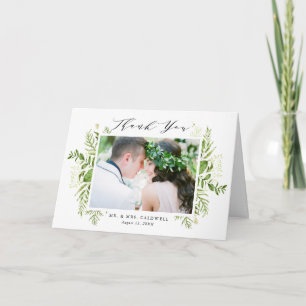 Foto Hochzeit von Watercolor Wild Foliage Vielen D Dankeskarte