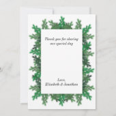 Foto Hochzeit von Winterbaumbranchen Dankeskarte (Rückseite)