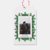 Foto Hochzeit von Winterbaumbranchen Geschenkanhänger (Rückseite)