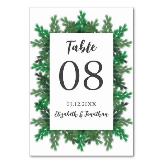 Foto Hochzeit von Winterbaumbranchen Tischnummer (Vorderseite)