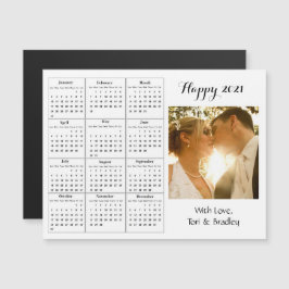 Foto Hochzeit White Mini 2021 Kalender Magneteinladung