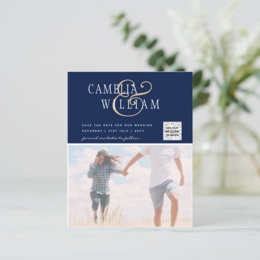 FOTO Hochzeitaufenthalt Rett Datum QR-Code (Stehend Vorderseite)