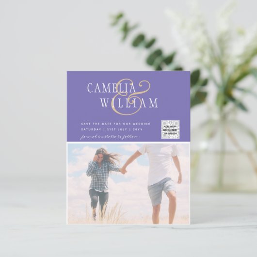 FOTO Hochzeitaufenthalt Rett Datum QR-Code (Stehend Vorderseite)