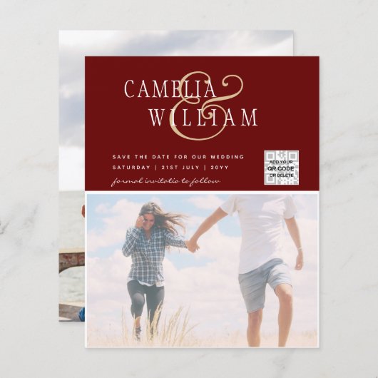 FOTO Hochzeitaufenthalt Rett Datum QR-Code (Vorne/Hinten)