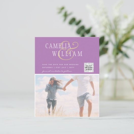 FOTO Hochzeitaufenthalt Rett Datum QR-Code (Stehend Vorderseite)