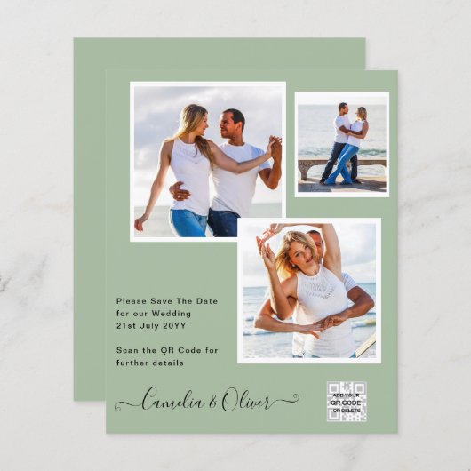 FOTO Hochzeitaufenthalt Rett Datum QR-Code (Vorne/Hinten)