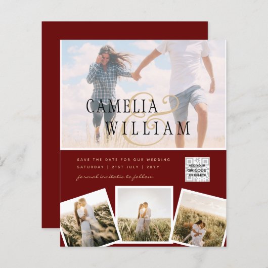 FOTO Hochzeitaufenthalt Rett Datum QR-Code (Vorne/Hinten)