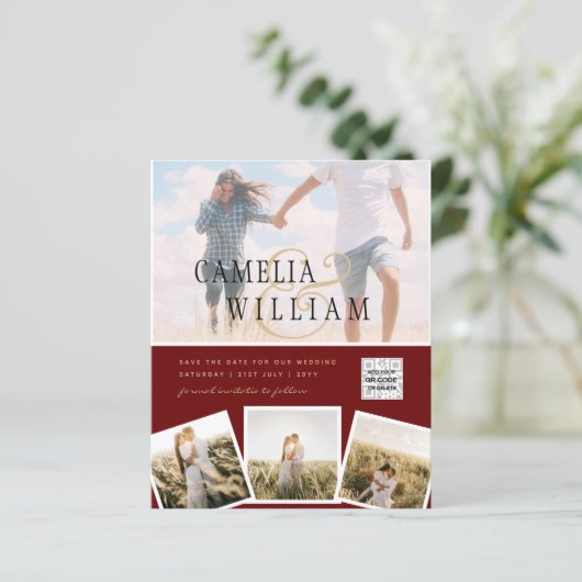 FOTO Hochzeitaufenthalt Rett Datum QR-Code (Stehend Vorderseite)