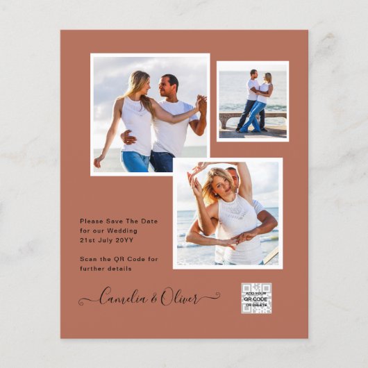 FOTO Hochzeitaufenthalt Rett Datum QR-Code Flyer (Vorne)