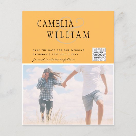 FOTO Hochzeitaufenthalt Rett Datum QR-Code Flyer (Vorne)