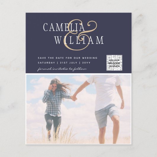 FOTO Hochzeitaufenthalt Rett Datum QR-Code Flyer (Vorne)