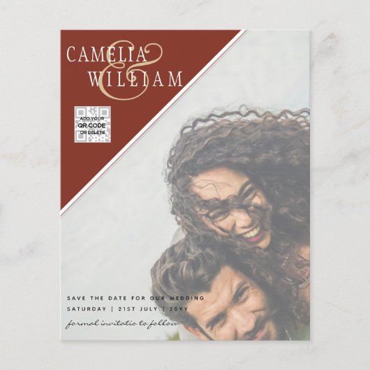 FOTO Hochzeitaufenthalt Rett Datum QR-Code Flyer (Vorne)