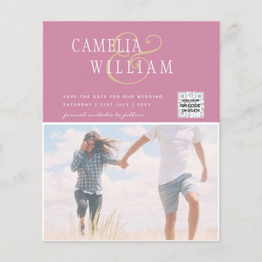 FOTO Hochzeitaufenthalt Rett Datum QR-Code Flyer (Vorne)