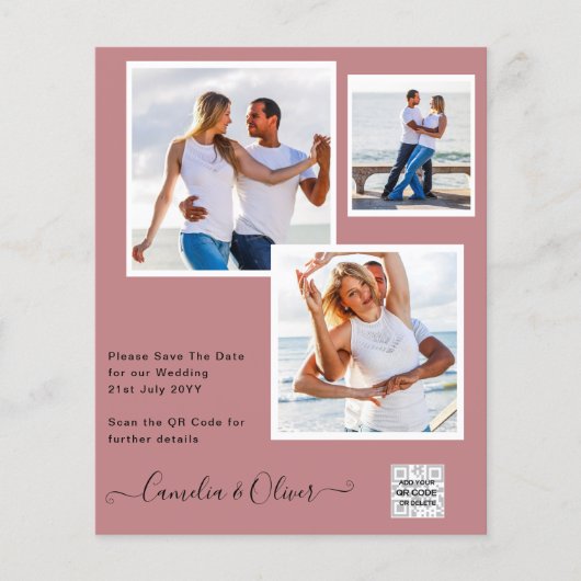 FOTO Hochzeitaufenthalt Rett Datum QR-Code Flyer (Vorne)