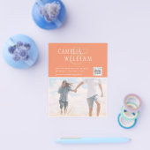 FOTO Hochzeitaufenthalt Rett Datum QR-Code Flyer (Einzeln)