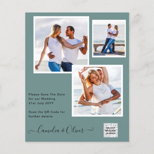 FOTO Hochzeitaufenthalt Rett Datum QR-Code Flyer (Vorne)