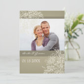 Foto Hochzeiten Einladungen Vintage Blumen (Stehend Vorderseite)