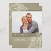 Foto Hochzeiten Einladungen Vintage Blumen (Vorne/Hinten)