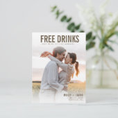 Foto Hochzeiten mit kostenlosen Getränken speicher Ankündigungspostkarte (Stehend Vorderseite)