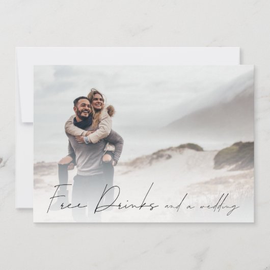 Foto Hochzeiten mit kostenlosen Getränken speicher Save The Date (Vorderseite)