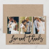 Foto-Hochzeits-Liebe und Dank Kraftpapier des Dankeskarte (Vorne/Hinten)
