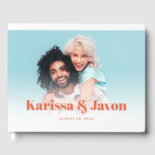 Foto Hochzeitsbuch mit Retro-Farbstil Gästebuch (Vorderseite)