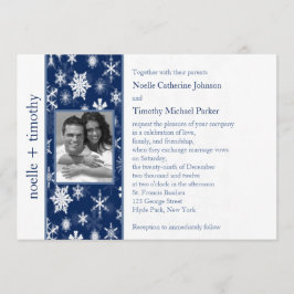 Foto Hochzeitseinladung für Navy und Weiße Schneef Einladung