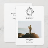 Foto-Hochzeitseinladung mit Monogramm Einladung (Vorne/Hinten)
