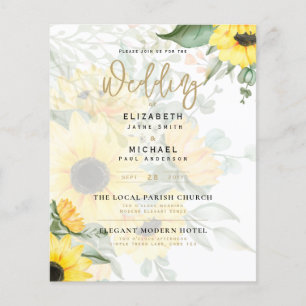 Foto-Hochzeitseinladung mit Sonnenblumen Flyer