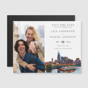 Foto-Hochzeitseinladung Nashville Riverfront Save Magneteinladung