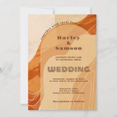 Foto Hochzeitseinladung, Retro-Orange Einladung (Vorderseite)