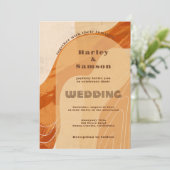 Foto Hochzeitseinladung, Retro-Orange Einladung (Stehend Vorderseite)