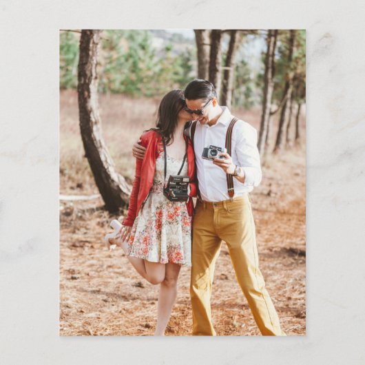 Foto Hochzeitseinladung Retten Datum QR-Code (Rückseite)