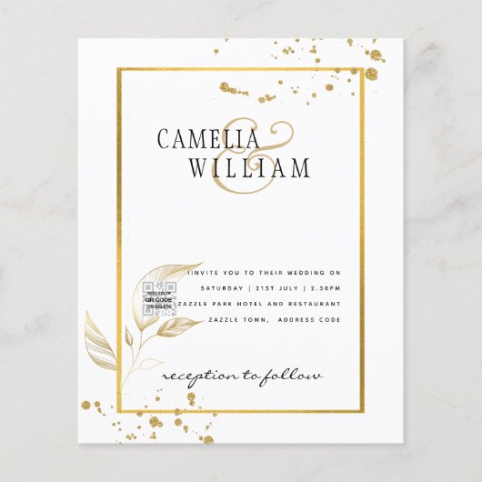 Foto Hochzeitseinladung Retten Datum QR-Code (Vorderseite)