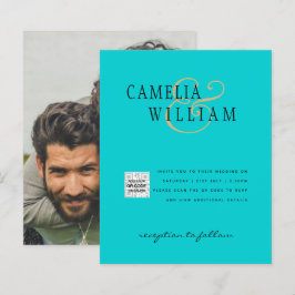 Foto Hochzeitseinladung Retten Datum QR-Code